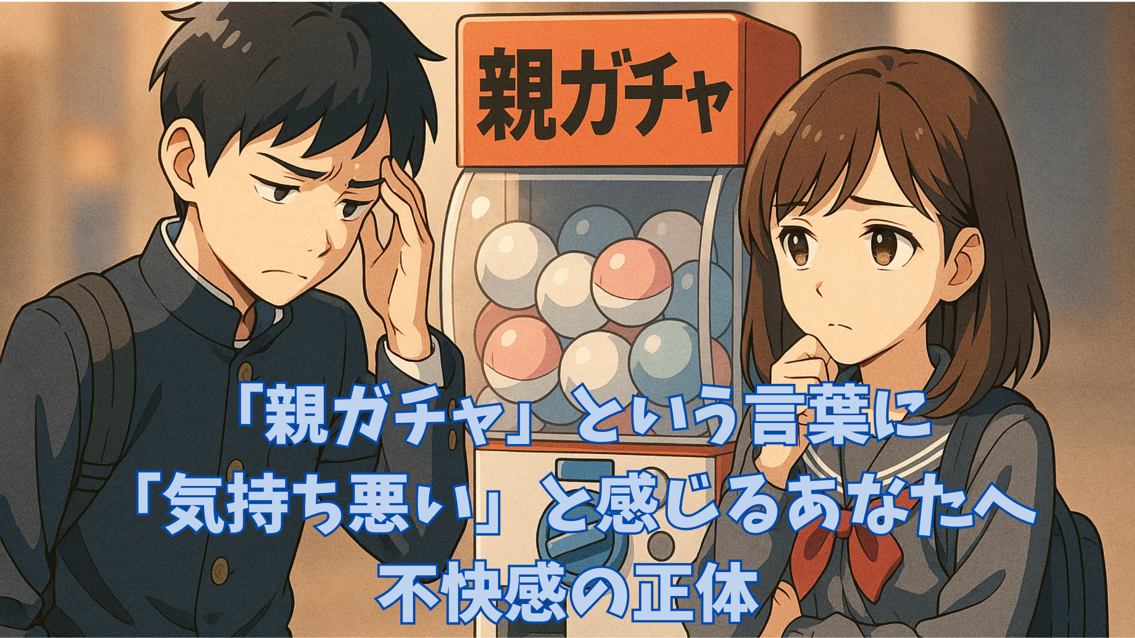 「親ガチャ」という言葉に「気持ち悪い」と感じるあなたへ：不快感の正体